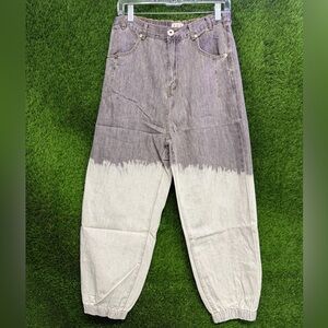 NWT POL Gray and Cream Boyfriend Jeans with Relaxed Fit
